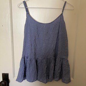 Old Navy Blue and White Checkered Tank